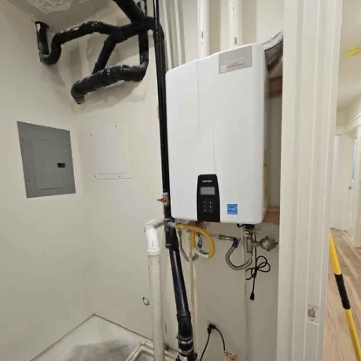 Tankless water heater installed in a Treasure Valley home
