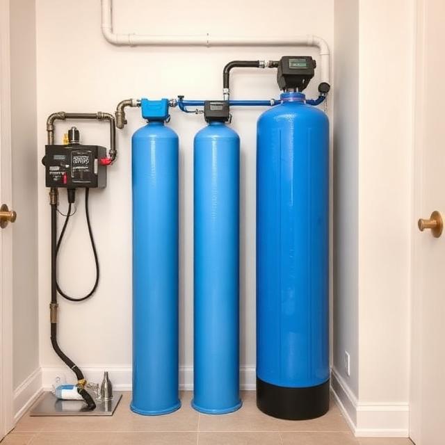 Residential whole-house water softener and filtration equipment